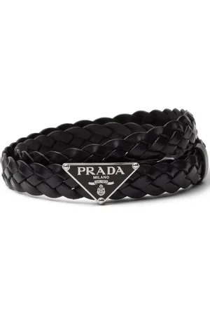 Prada Geflochtener Gürtel mit Triangel-Logo