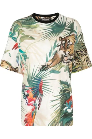 Roberto Cavalli T-Shirt mit Dschungel-Print