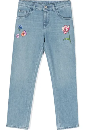 VERSACE Skinny-Jeans mit Blumenstickerei
