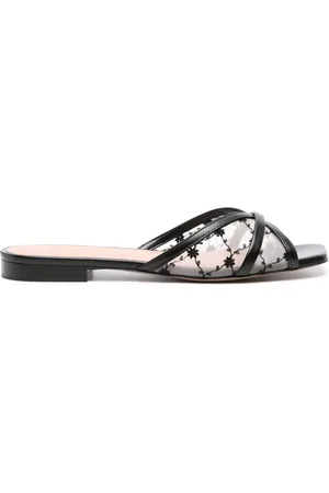 MALONE SOULIERS Perla Pantoletten mit Blumenstickerei