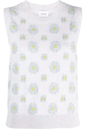 Barrie Cropped-Top mit Blumenstickerei