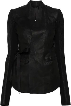 Rick Owens Lederjacke mit Risseffekt