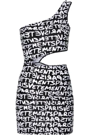 Vetements Asymmetrisches Kleid mit Logo