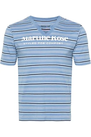 MARTINE ROSE Gestreiftes T-Shirt mit Logo-Print