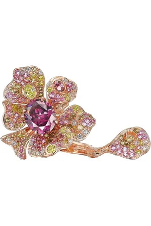Anabela Chan 18kt Peony Rotgoldring mit Turmalin, Smaragd und Diamant