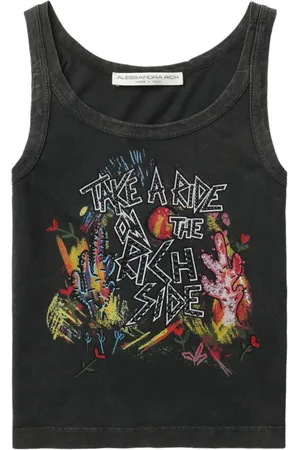 Alessandra Rich Trägershirt mit grafischem Print