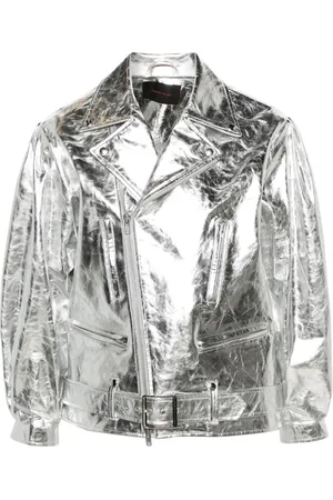Simone Rocha Metallische Bikerjacke