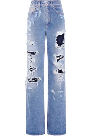 Paco rabanne Wide-Leg-Jeans mit Distressed-Detail