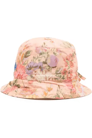 ZIMMERMANN Kordelzug-Fischerhut mit Blumen-Print
