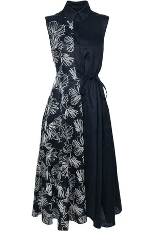 TALBOT RUNHOF Leinen-Hemdkleid mit Blumenstickerei