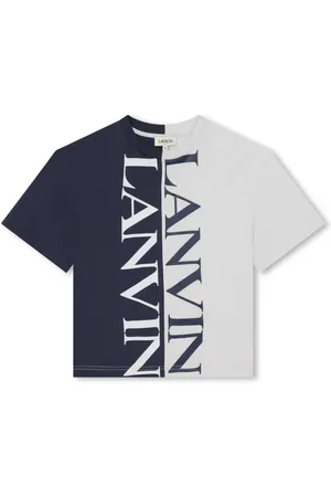 Lanvin Zweifarbiges T-Shirt mit Logo-Print