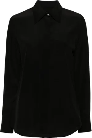 Lanvin Seidenhemd mit blumigen Knöpfen