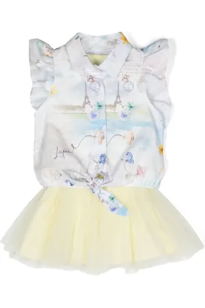 Lapin House Set aus ärmellosem Tüllkleid und Hemd