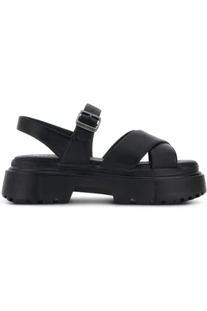 Hogan Flache Sandalen mit gekreuzten Riemen