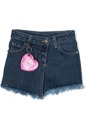 John Richmond Jeans-Shorts mit Logo-Anhänger