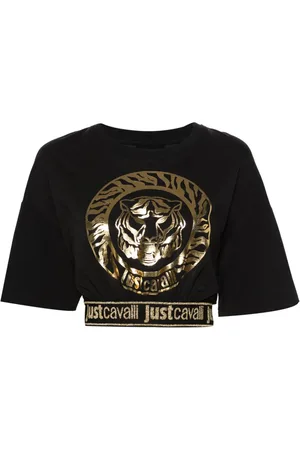 Roberto Cavalli Cropped-Top mit Logo-Print