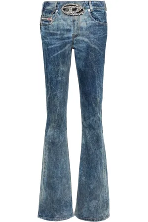 Diesel Schlagjeans mit Logo-Schnalle