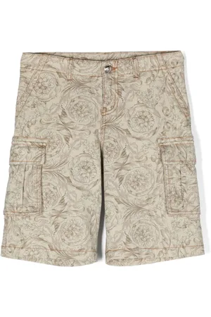 VERSACE Jeans-Cargo-Shorts mit Barocco-Print