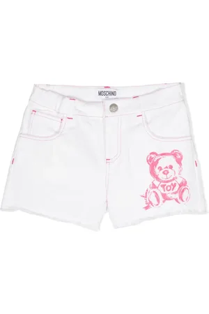 Moschino Logo-Jeans-Shorts mit Kontrastnähten