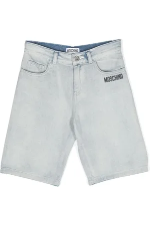 Moschino Knielange Jeans-Shorts mit Logo-Print