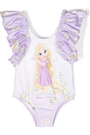 MONNALISA X Disney gerüschter Badeanzug mit Print