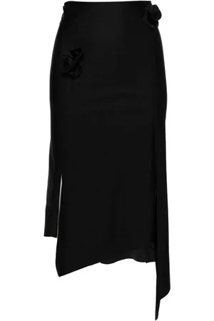 COPERNI Asymmetrischer Midirock mit Blumenapplikation
