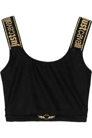 Roberto Cavalli Cropped-Top mit Logo-Schild