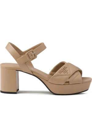 Prada Gesteppte Plateau-Sandalen 65mm