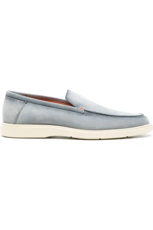 santoni Loafer aus Wildleder mit mandelförmiger Kappe