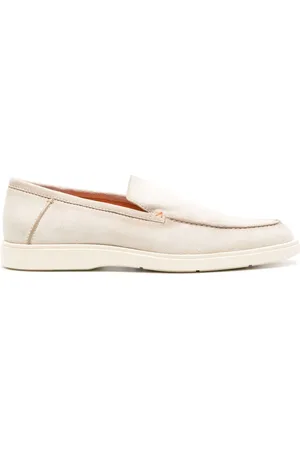 santoni Loafer aus Wildleder mit mandelförmiger Kappe