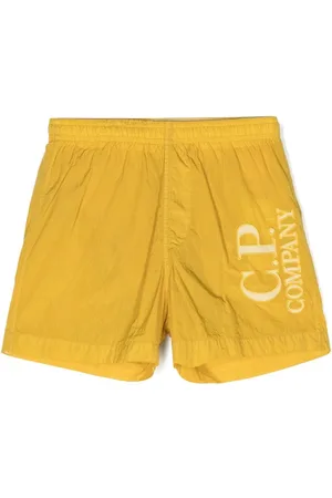 C.P. Company Badeshorts in Knitteroptik mit Logo-Stickerei