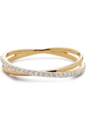 Monica Vinader 14kt Crossover Gelbgoldring mit Diamanten