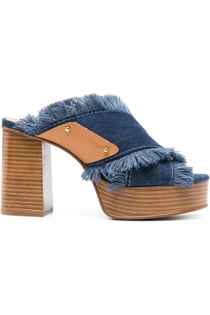 See by Chloé Ausgefranste Jeans-Mules 100mm