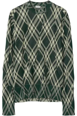 Burberry Karierter Pullover mit Knittereffekt