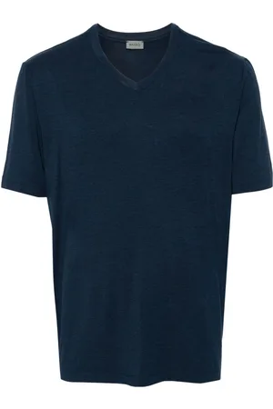 Hanro Meliertes T-Shirt mit V-Ausschnitt