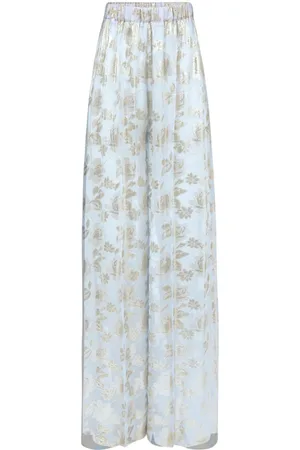 Nina Ricci Palazzohose aus Blumenjacquard