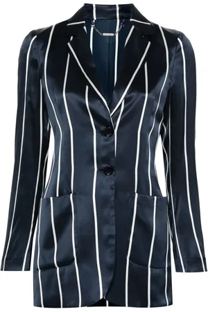 Kiton Gestreifter Blazer aus Seide