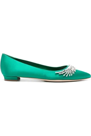 Manolo Blahnik Pluma Ballerinas aus Seide