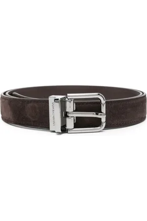 Dolce & Gabbana Gürtel aus Wildleder mit Logo-Gravur