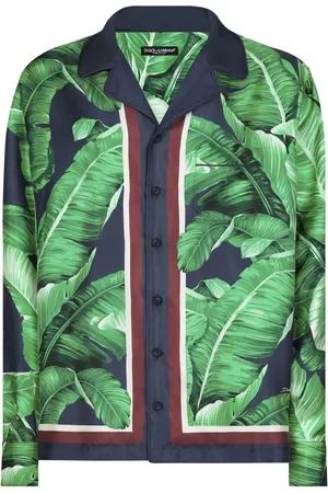 Dolce & Gabbana Seidenhemd mit Blatt-Print