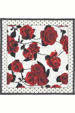 Balmain Gepunkteter Schal mit Rosen