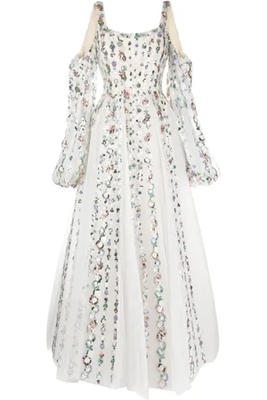 Saiid Kobeisy Schulterfreies Tüllkleid mit Pailletten
