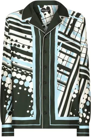 Dolce & Gabbana Seidenhemd mit geometrischem Print