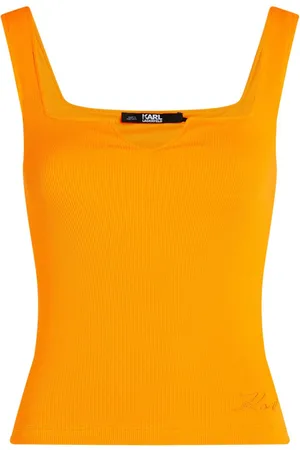 Karl Lagerfeld Fein geripptes Tanktop mit Logo