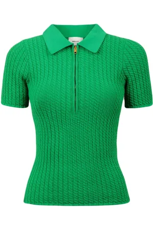 Bally Reißverschluss-Poloshirt mit Zopfmuster