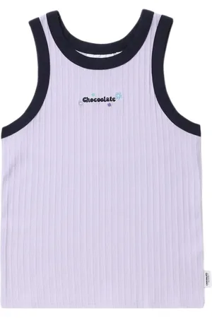 Chocoolate Geripptes Trägershirt mit Logo