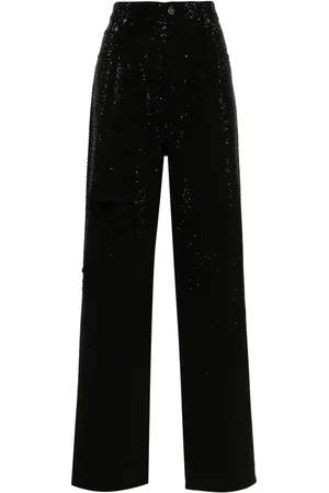 Golden Goose Wide-Leg-Jeans mit Kristallen