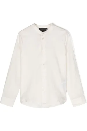 Emporio Armani Stehkragen-Hemd aus Logo-Jacquard