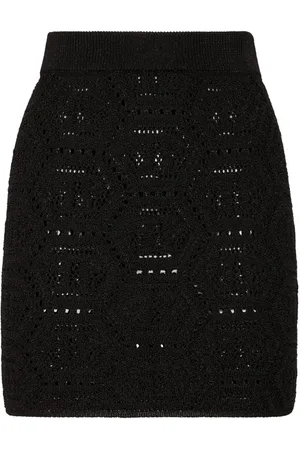 Philipp Plein Gestrickter Minirock mit Monogrammmuster