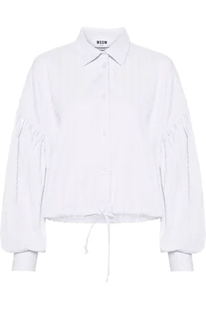 Msgm Seersucker-Hemd mit Kordelzug-Saum